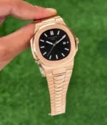 Patek Philippe 7AAA Rose Gold Black Dial Quartz 40mm