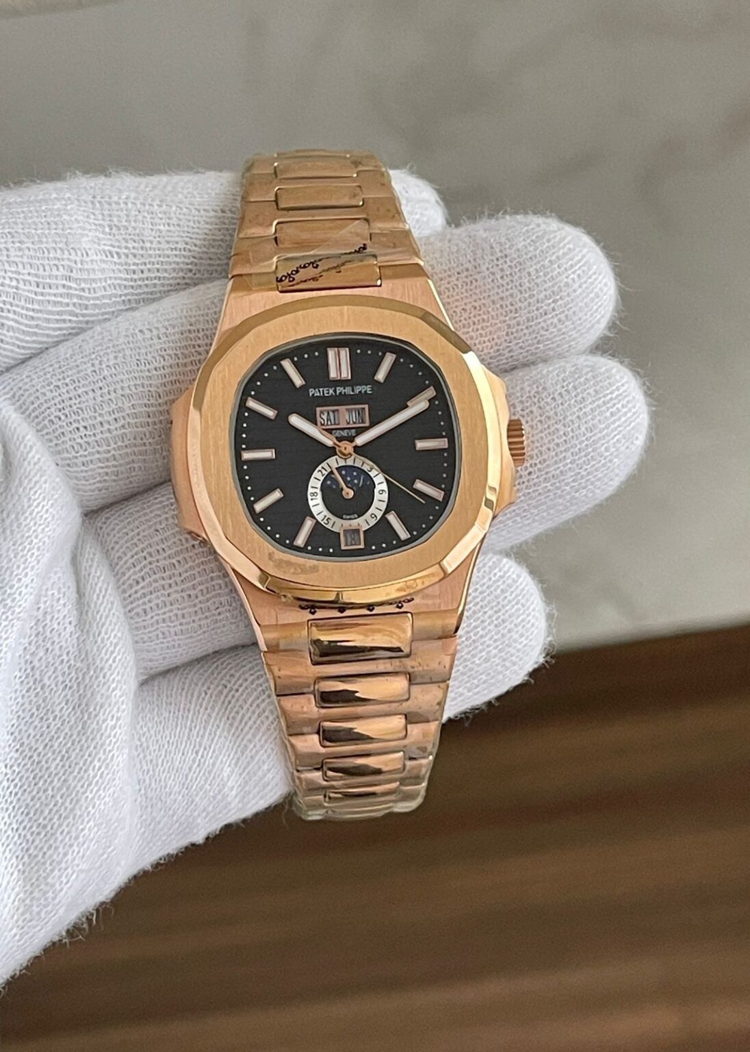 Patek-Philippe-Nautilus-White-Sun-Moon-40MM-Automatic-1 Patek Philippe Nautilus White Sun Moon 40MM Automatic - Image 1