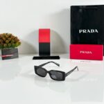 Prada 9166 Rectangular Black Sunglasses