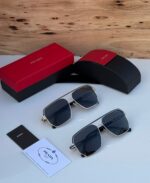 Prada Aviator Square Silver Dark Grey Sunglasses - Image 8