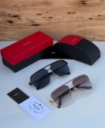 Prada Aviator Square Silver Dark Grey Sunglasses - Image 9