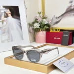 Prada Cateye Polarised Sunglasses Black