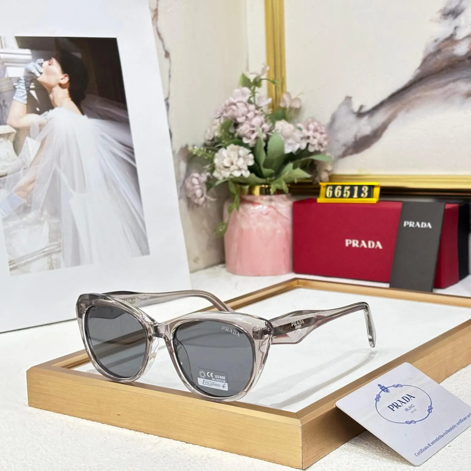 Prada-Cateye-Polarised-Sunglasses-Black-1 Prada Cateye Polarised Sunglasses Black - Image 1