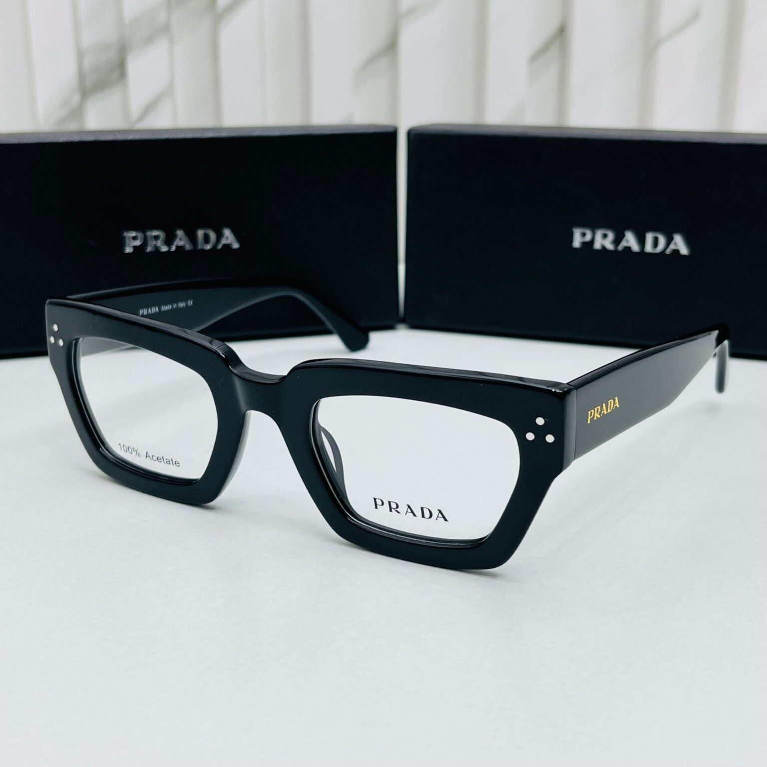 Prada-Eyeglass-C08E02-2-Black-UV-Protection-One-Size-1 Prada Eyeglass C08E02-2 Black UV Protection One Size - Image 1