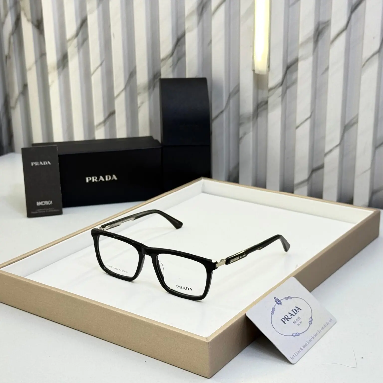 Prada-Men-Optical-Frame-Black-One-Size-1 Prada Men Optical Frame - Black - One Size - Image 1