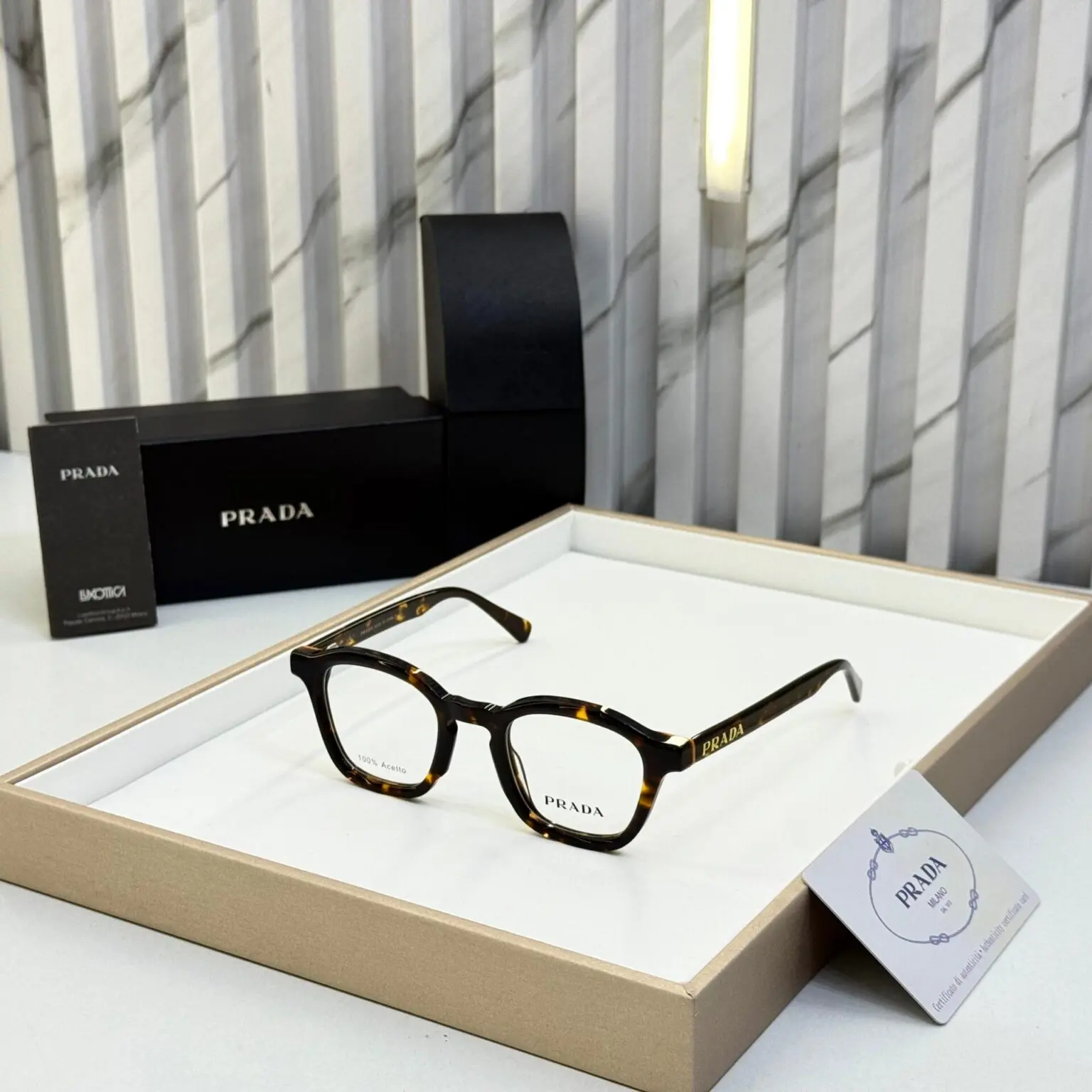 Prada-Print-Optical-Frame-Black-One-Size-1 Prada Print Optical Frame - Black - One Size - Image 1