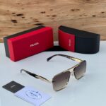 Prada Square Aviator Black-Gold Gradient Unisex