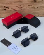 Prada Square Aviator Black-Gold Gradient Unisex - Image 11