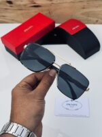 Prada Square Aviator Black-Gold Gradient Unisex - Image 4