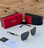 Prada Square Aviator Black-Gold Gradient Unisex - Image 6
