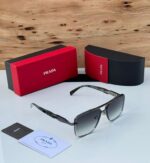 Prada Square Aviator Black-Gold Gradient Unisex - Image 7
