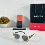 Prada Square Black-Gold Sunglasses