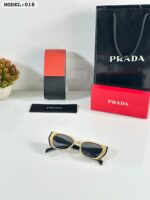 Prada Square Black-Gold Sunglasses - Image 2