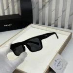 Prada Square Black Sunglasses Flat-Top UV Protection - Image 2