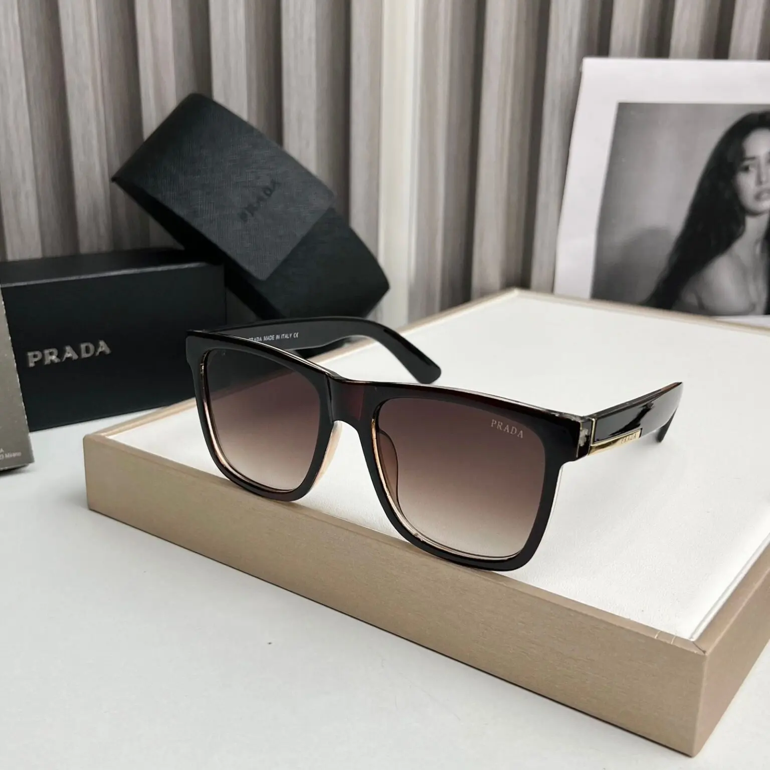 Prada-Square-Havana-Brown-Sunglasses-1 Prada Square Havana Brown Sunglasses - Image 1
