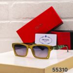 Prada Square Polarized Black-Grey Tan Sunglasses