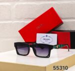 Prada Square Polarized Black-Grey Tan Sunglasses - Image 3