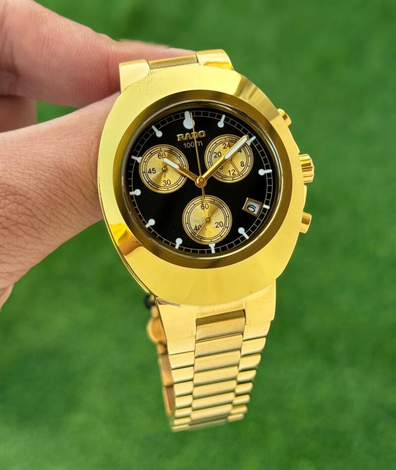 Rado-7AAA-Analog-Gold-Black-Dial-Quartz-40MM-1 Rado 7AAA Analog Gold Black Dial Quartz 40MM - Image 1