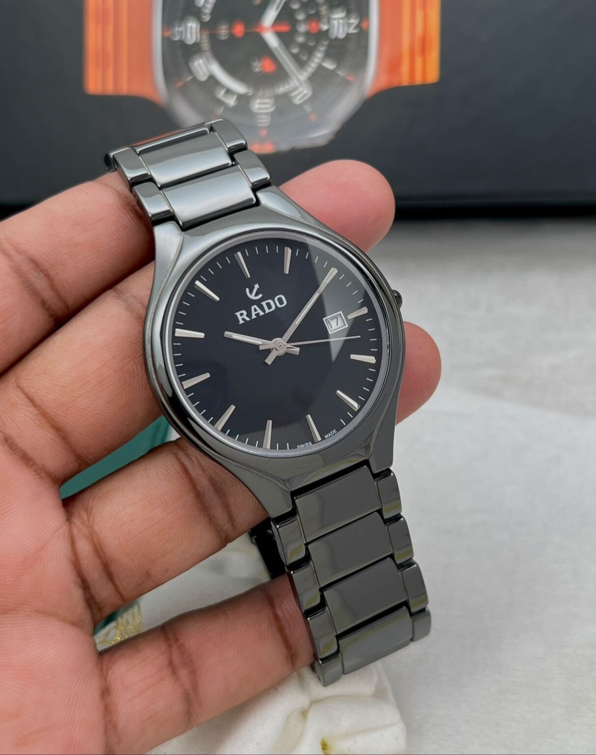 Rado-Ceramica-Black-42mm-Quartz-Chronograph-1 Rado Ceramica Black 42mm Quartz Chronograph - Image 1