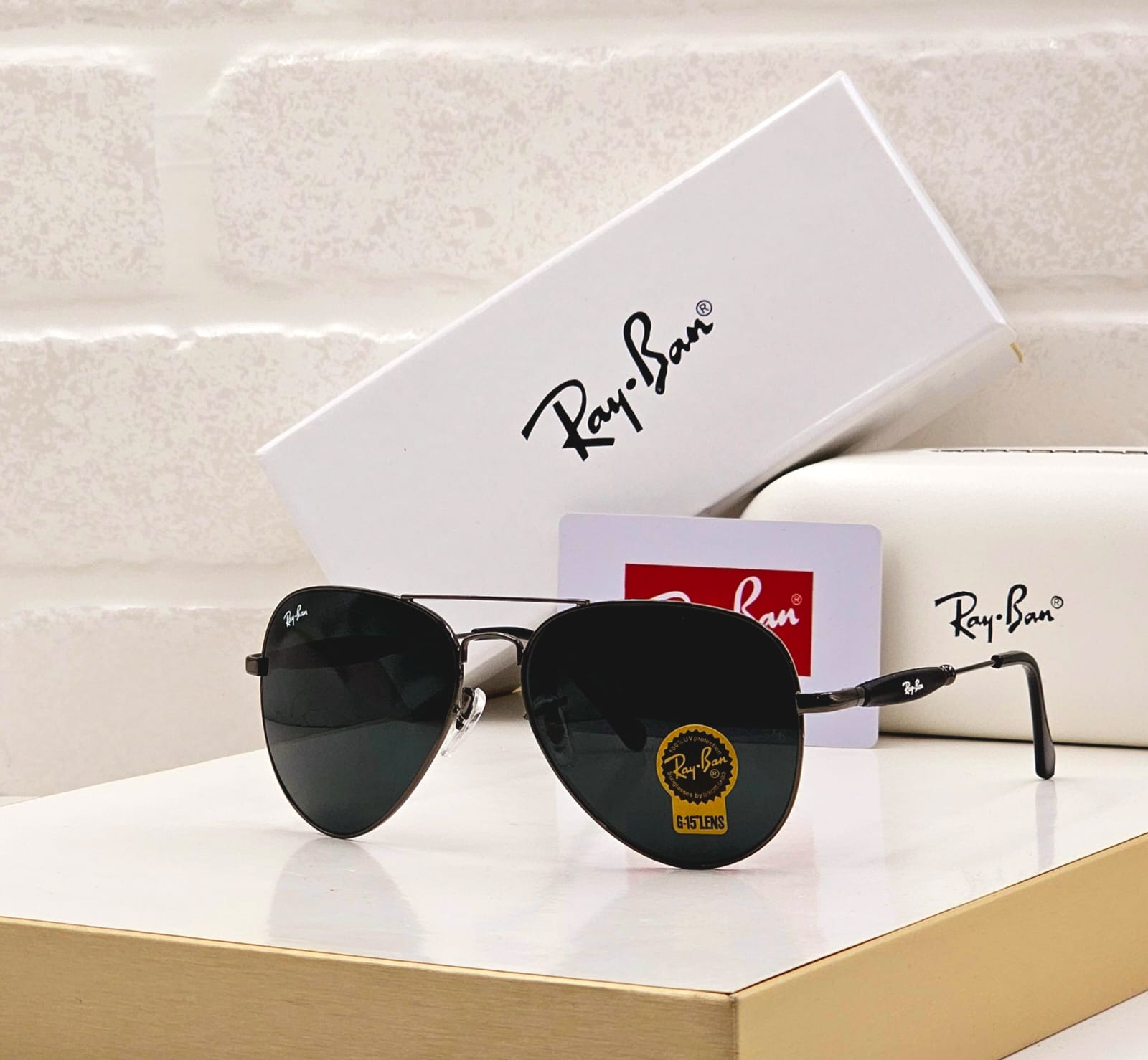 Ray-Ban-Aviator-Black-Green-Metal-Frame-1 Ray-Ban Aviator Black-Green Metal Frame - Image 1