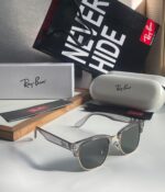 Ray-Ban Clubmaster Black-Dark Polarized Metal - Image 4