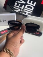 Ray-Ban Clubmaster Black-Dark Polarized Metal - Image 6