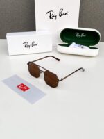Ray-Ban Hexagonal Sunglasses Brown Lens Metal Frame