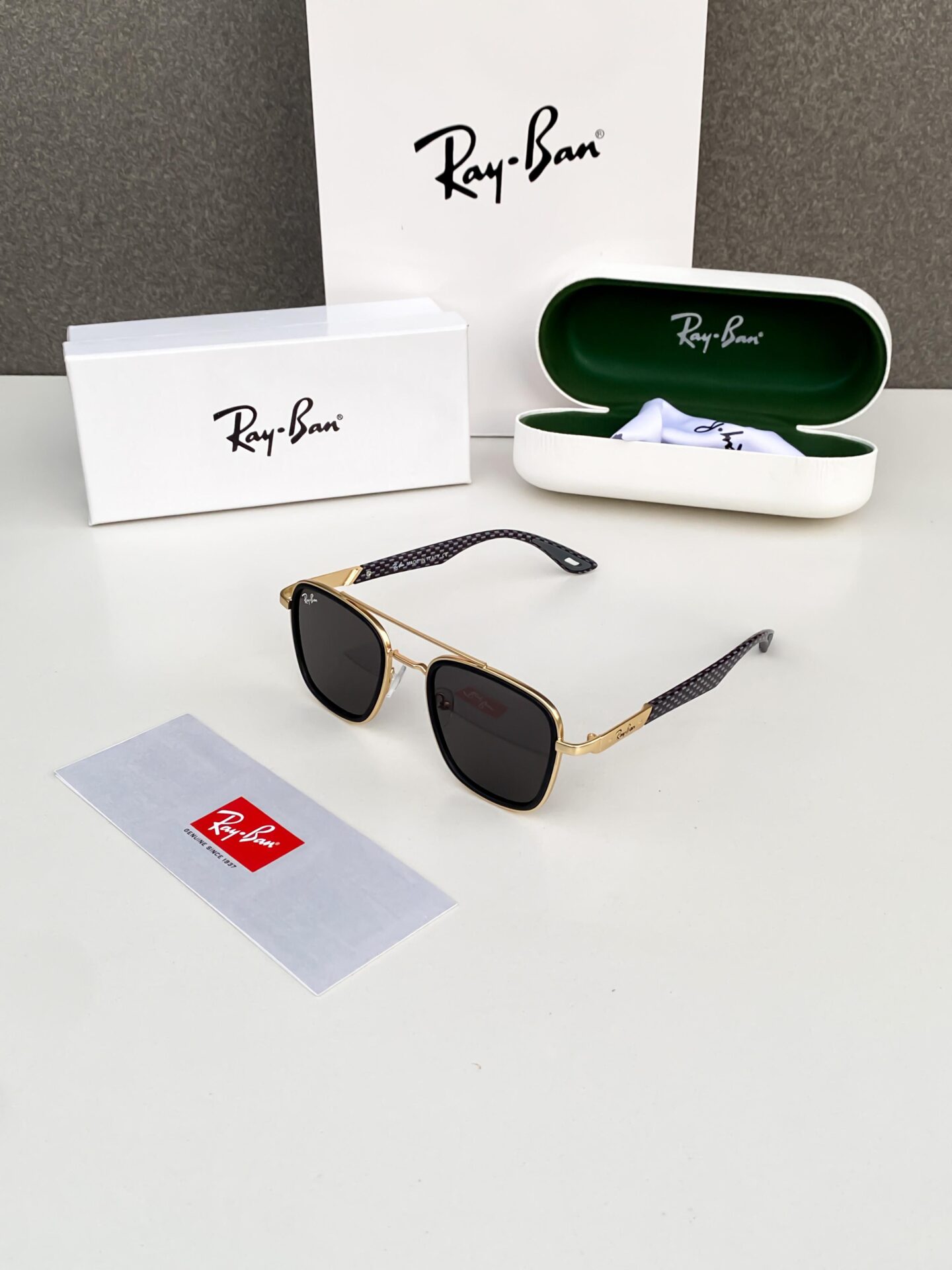 Ray-Ban-Marshal-Metal-Gold-Square-Sunglasses-1 Ray-Ban Marshal Metal Gold Square Sunglasses - Image 1