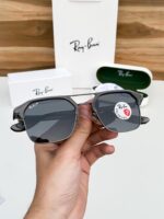 Ray-Ban Matt Black Square Polarized Sunglasses - Image 2