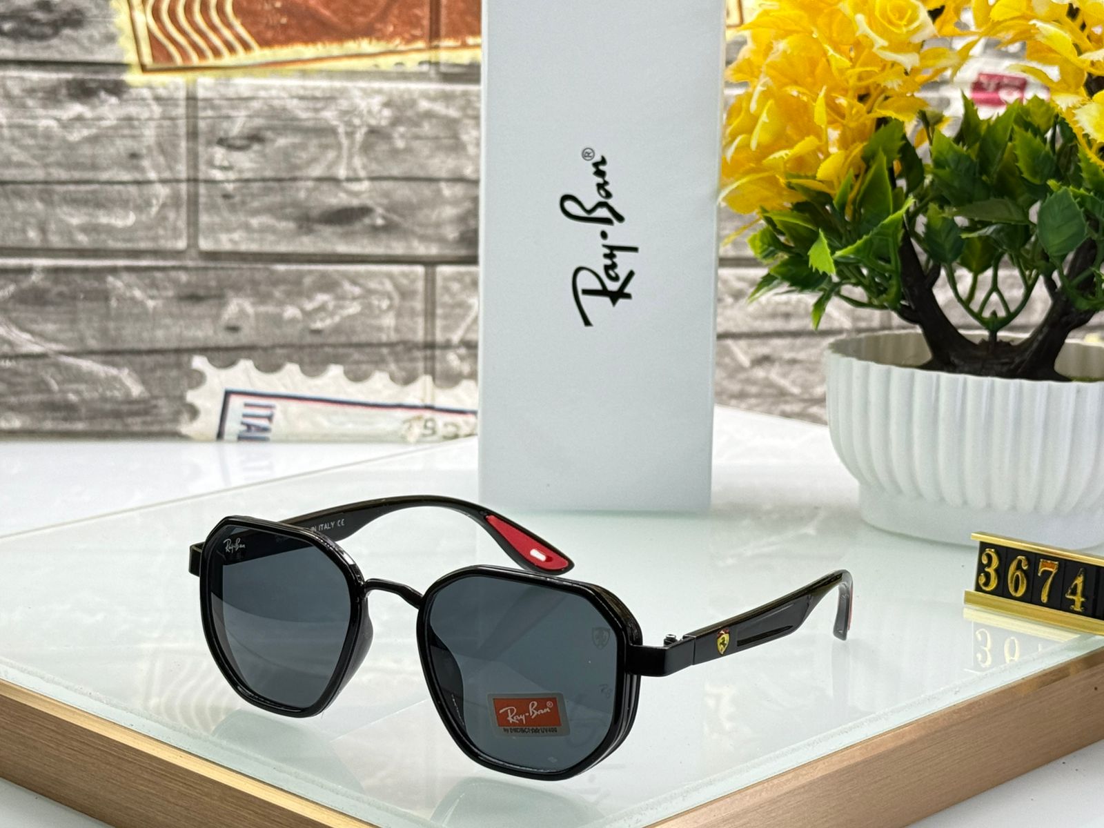 Ray-Ban-Octagon-Ferrari-Edition-Green-Black-Acetate-1 Ray-Ban Octagon Ferrari Edition Green-Black Acetate - Image 1