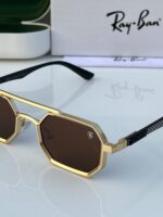 Ray-Ban Octagon Sunglasses Gold-Black Brown - Image 4