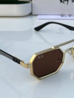Ray-Ban Octagon Sunglasses Gold-Black Brown - Image 5