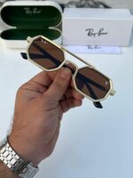 Ray-Ban Octagon Sunglasses Gold-Black Brown - Image 6