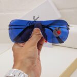 Ray-Ban Shield Blue Polarized Sunglasses Black Frame - Image 2