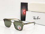 Ray-Ban Square Aviator Sunglasses Black-Green - Image 5