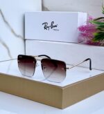Ray-Ban Square Sunglasses Black-Grey Metal Frame - Image 5