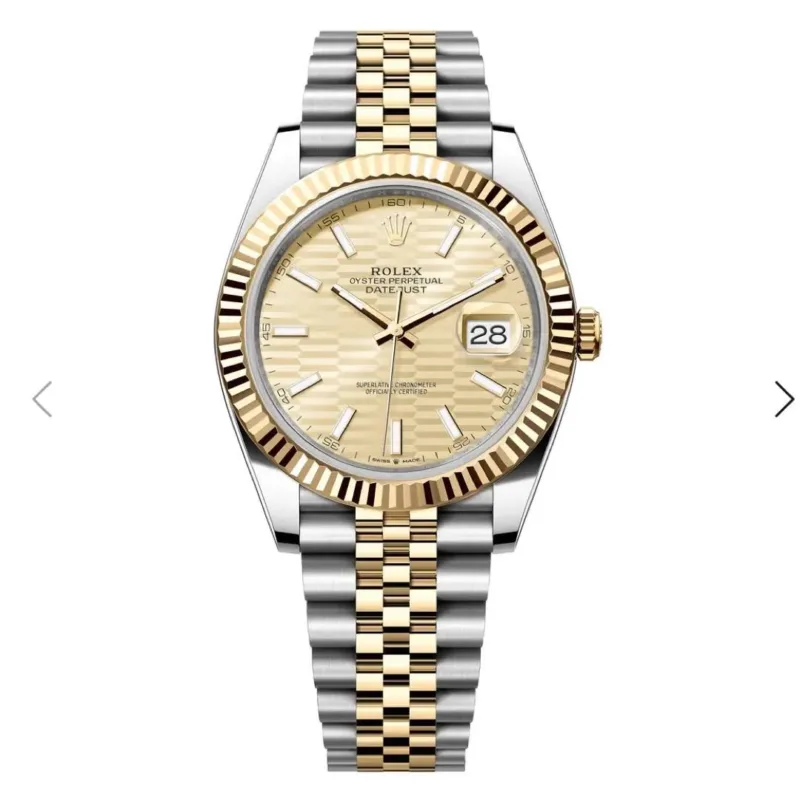 Rolex-Date-Just-41mm-Gold-Dial-Automatic-Stainless-Steel-1 Rolex Date Just 41mm Gold Dial Automatic Stainless Steel - Image 1