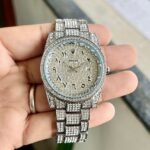 Rolex Date Silver Diamond Quartz 40MM