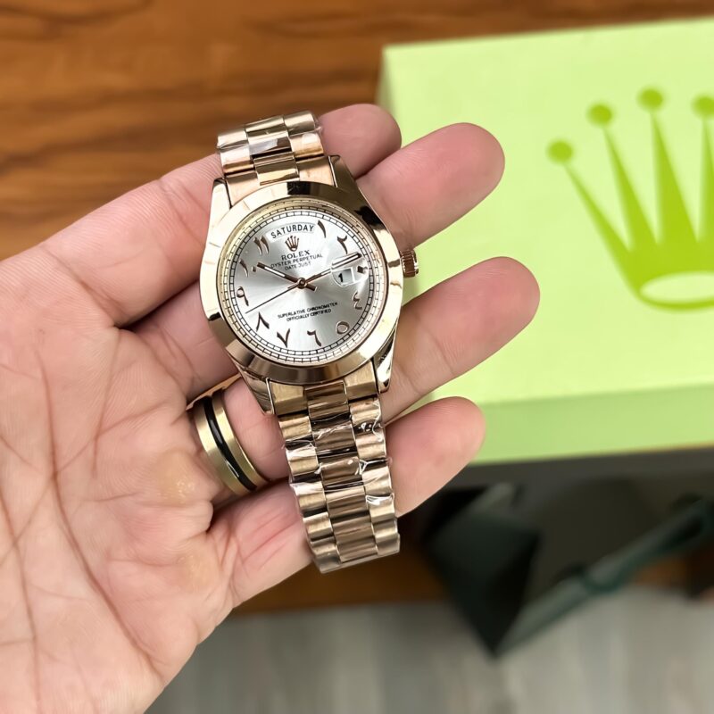 Rolex-Day-Date-Arabic-White-Dial-40mm-Quartz-1 Rolex Day-Date Arabic White Dial 40mm Quartz - Image 1