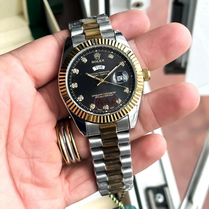 Rolex-Day-Date-Black-Dial-7A-Quartz-40mm-1 Rolex Day-Date Black Dial 7A Quartz 40mm - Image 1