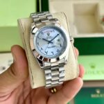 Rolex Day-Date Silver Skyblue Dial 40mm Quartz