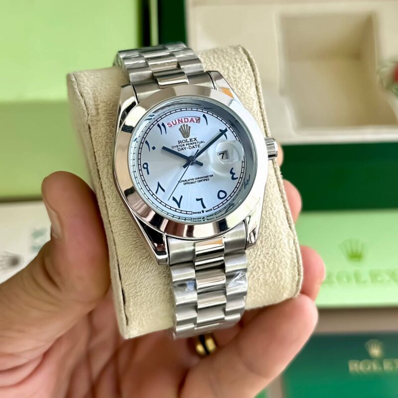 Rolex-Day-Date-Silver-Skyblue-Dial-40mm-Quartz-1 Rolex Day-Date Silver Skyblue Dial 40mm Quartz - Image 1