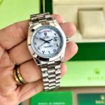 Rolex Day-Date Silver Skyblue Dial 40mm Quartz - Image 2