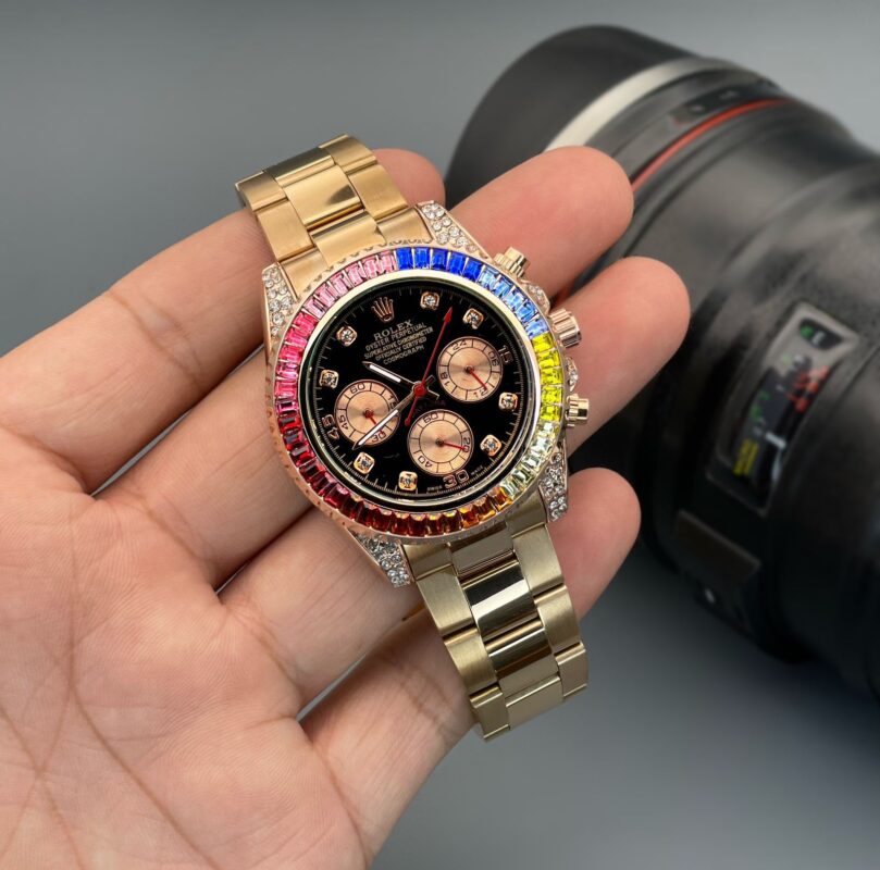 Rolex-Daytona-Rainbow-Black-41mm-Quartz-1 Rolex Daytona Rainbow Black 41mm Quartz - Image 1