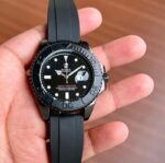 Rolex Yacht Master Black Rubber Strap Quartz 40mm