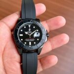Rolex Yacht Master Black Rubber Strap Quartz 40mm