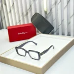 Salvatore Ferragamo Rectangular Grey Eyeglasses