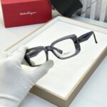 Salvatore Ferragamo Rectangular Grey Eyeglasses - Image 2