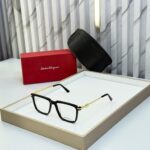 Salvatore Ferragamo Square Black-Gold Eyeglasses
