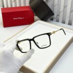 Salvatore Ferragamo Square Black-Gold Eyeglasses - Image 2